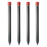 Quictent heavy-duty 24-inch steel tent stake secured in soil for a sturdy hold.