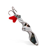 Quintathletic 5-piece spinner spoon set in silver attracts trout and pike in freshwater.