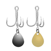 Quintathletic bladed treble hook with black willow blade for versatile retrieves