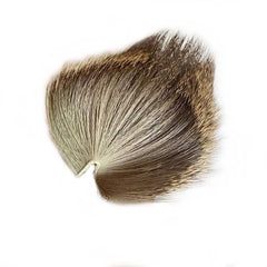 Quintathletic deer hair dry fly set packaging with multi-colored patches.