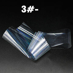 Quintathletic foil sheet with adhesive backing supports quick nail art application.