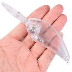 Quintathletic minnow lure blank with large lip enables deep diving in saltwater.