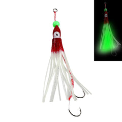 Quintathletic orange glitter squid jig lure adds color contrast for trolling