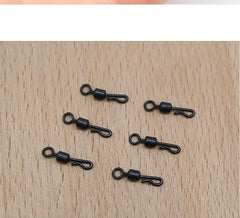 Quintathletic swivel connector in use facilitates smooth lure changes.
