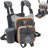 QulayQualy Fly Fishing Pack front view showing chest pack with workstation