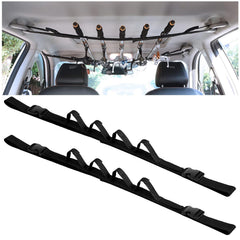 Inside view of Qulkws car fishing rod holder installed in vehicle