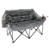 QUYUAN double seater camping chair folded for transport, easy to carry.