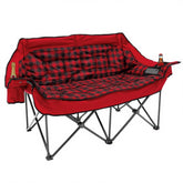 QUYUAN double seater camping chair side view shows padded comfort for two