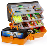 Qvamodo 560PCS Fishing Lures Kit with 4-layer tackle box - front view