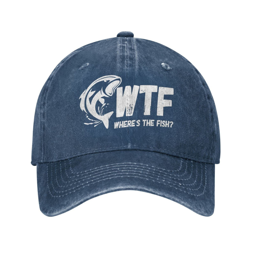 QVXHKP WTF hat in navy blue for men with adjustable back for outdoor comfort.
