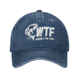 QVXHKP WTF hat in navy blue for men with adjustable back for outdoor comfort.