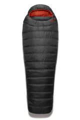 Rab Ascent Down Sleeping Bag side view, compact and packable for trips
