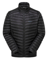 Rab Cirrus Flex jacket front view highlighting streamlined fit for hiking and climbing.