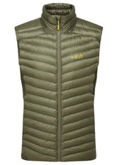 Rab Cirrus Flex Vest front view showing compact packability and warmth.