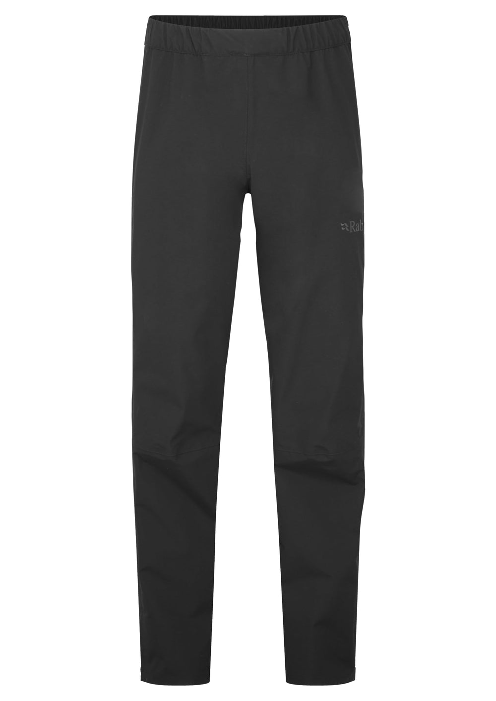 Rab Firewall pants front view for rugged mountain hikes in wet weather.