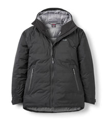 Rab Valiance down jacket showing waterproof membrane for alpine weather protection.