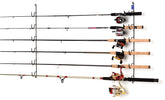 Rack'em horizontal 6-rod rack side view with sturdy supports and scratch-resistant coating.