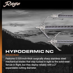 Rage Hypodermic NC 2-Blade with Hybrid Tip for precision and penetration