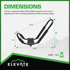Rage Powersports T-Rack-DLX cross-bar attachment hardware simplifies setup.