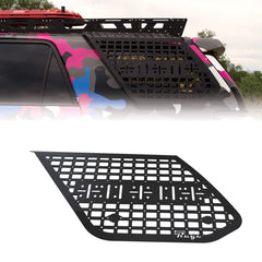 Rago Fabrication exterior MOLLE panel installed on the 4Runner driver side for organized gear access.