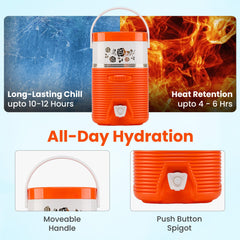 RAHBER water cooler with easy pour spout for spill-free serving.