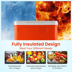 RAHBER Ice Cooler 31.7 Qt lid open enables quick access for picnics and beach days.