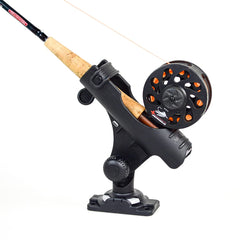 Railblaza Rod Holder R gimbal adjustment for quick reel position changes.