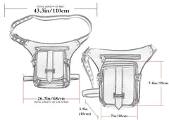 RainboSee Gothic Waist Bag side view highlights removable leg strap for versatile wear