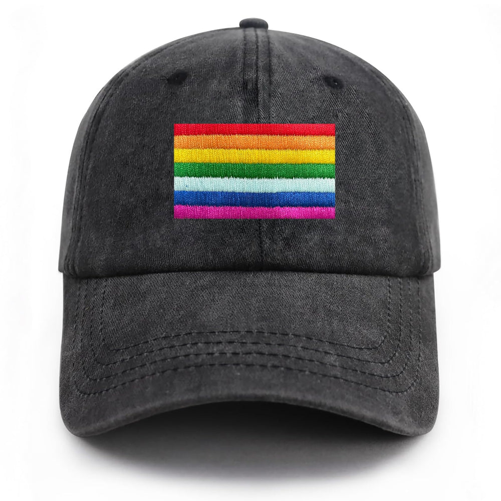 Rainbow Stripe Pride Hat - embroidered LGBT Pride design