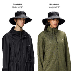 RAINS Boonie Hat features adjustable chin strap for secure fit