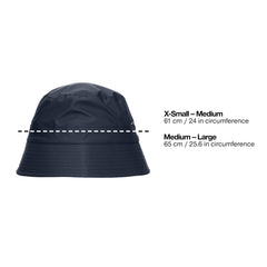 Rains unisex navy bucket hat with modern design for urban adventures.