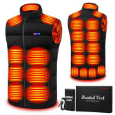 Ramarmro heated vest front view shows 23 heating zones for all-around warmth