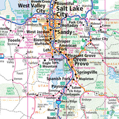 Rand McNally Easy to Fold Nevada Utah map, full-color cartography highlighting routes.