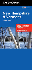 Rand McNally Easy to Fold NH-VT map cover, compact for travel planning.