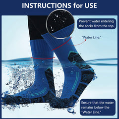 RANDY SUN knee-high waterproof socks calf detail highlights three-layer construction for comfort