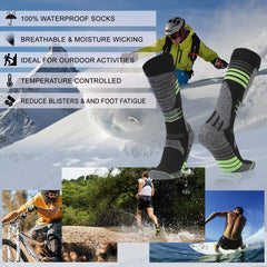 RANDY SUN outdoor socks worn in boot, moisture-wicking and durable for harsh environments