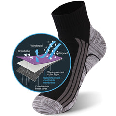 RANDY SUN waterproof hiking socks side view show secure fit for boots.