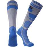 RANDY SUN waterproof knee-high grey-blue closeup showing dry feet during hikes.