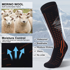 RANDY SUN three-layer socks with waterproof membrane keep feet dry during rainy hikes.