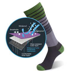 RANDY SUN waterproof socks for women, side view, moisture-wicking performance for hiking and kayaking.