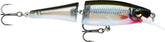 Rapala Balsa Xtreme Jointed Minnow 09 Silver front view, lifelike action for multi-species fishing