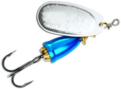 Rapala Blue Fox Vibrax 01 plated lure with shining blade and rattling action for attracting bites.