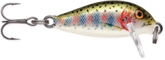 Rapala Countdown 01 Rainbow Trout lure, front view, realistic finish helps attract suspended trout.