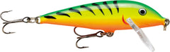 Rapala Countdown Firetiger with balsa construction delivers lifelike action for suspended fish.