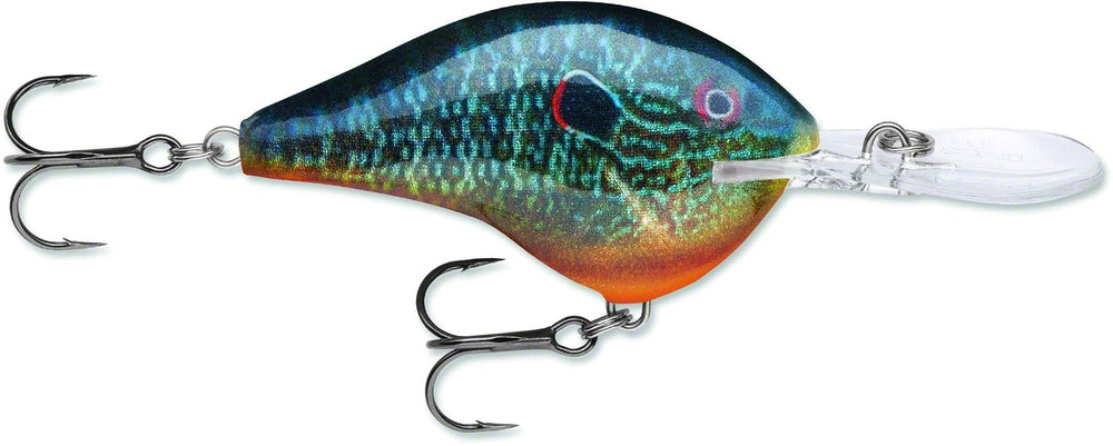 Rapala DT06PSL Live Pumpkinseed lure delivers realistic diving action for versatile freshwater fishing.