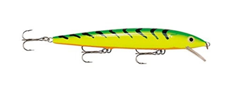 Rapala Husky Jerk 12 Firetiger lure, ideal for casting or trolling with loud rattles.