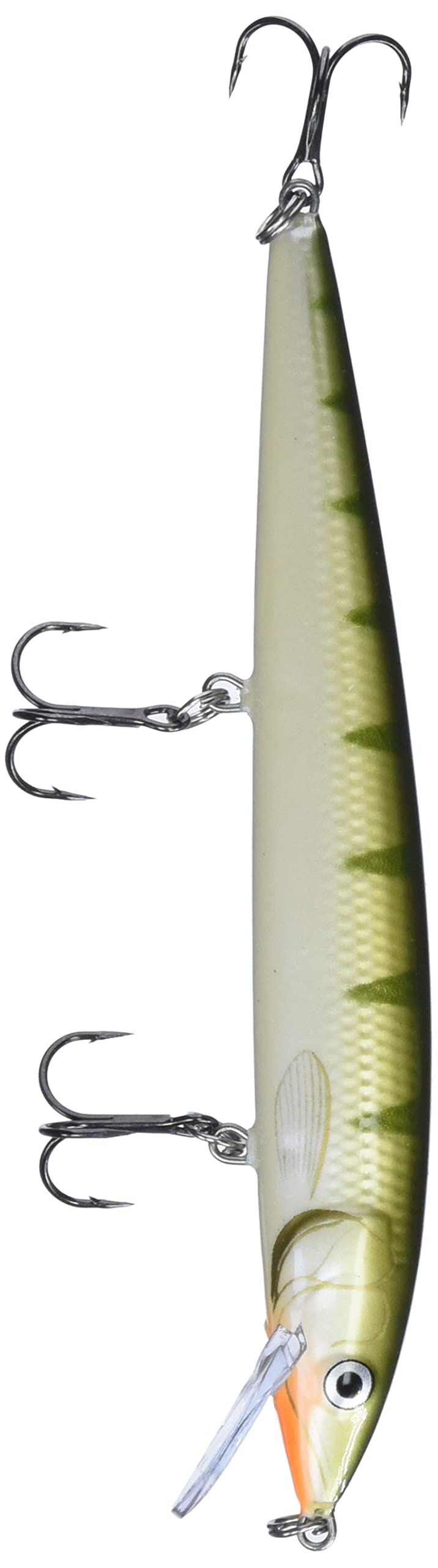Rapala Husky Jerk 14 Yellow Perch, front view, balanced casting action.