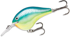 Rapala Ike's Custom Ink DT06 Caribbean Shad 2in bottom view reveals internal weight and dive design.