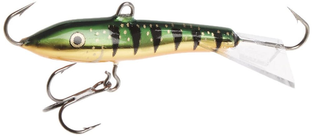 Rapala Jigging Rap 05 Perch front view showcases a balanced minnow profile for precise lure presentation