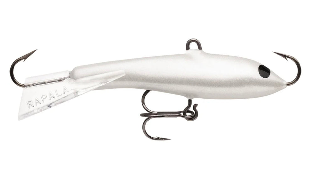 Rapala Jigging Rap 09 Pearl White lure ready for precise jigging at depth